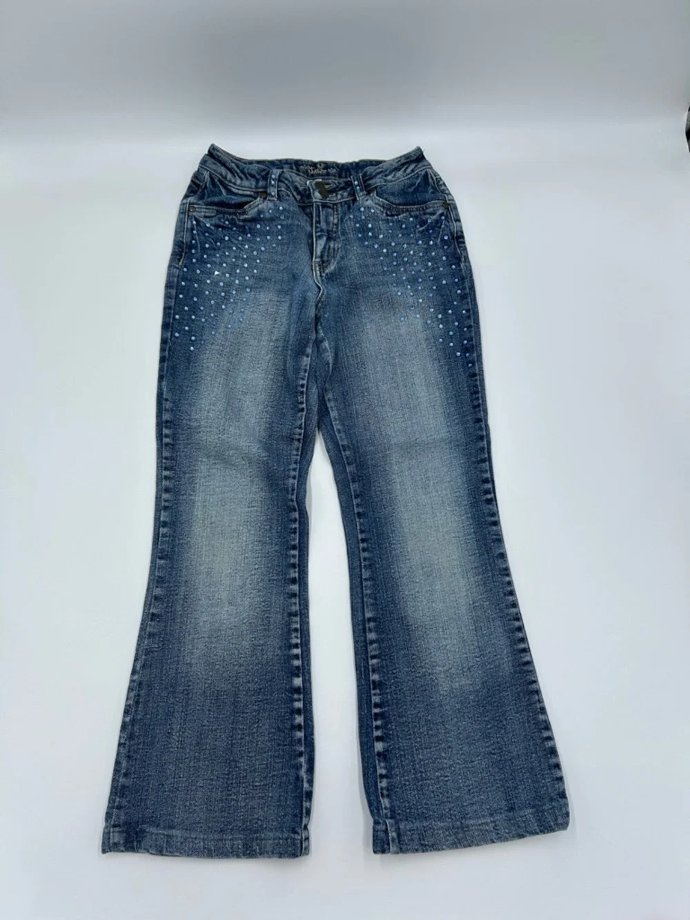 Justice Blue Embellished Flare Jeans 12reg